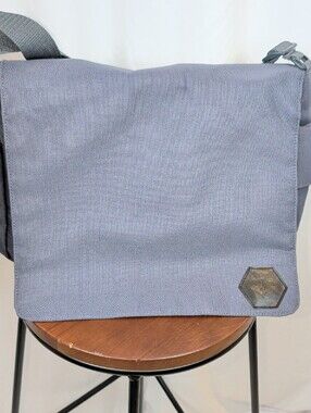 YSL Yves Saint Laurent Parfums Grey Messenger Bag | Vintage 2000s Crossbody